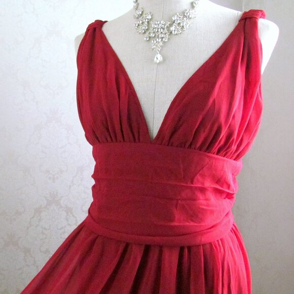EVER PRETTY BALL GOWN, 16, NWT, BURGUNDY MAXI DRESS, GRACEFUL GRECIAN STYLE - Picture 2 of 8